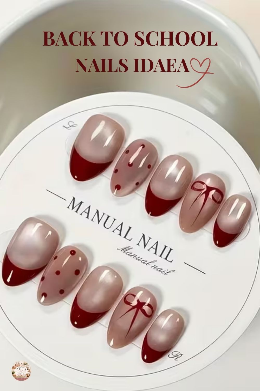 Burgundy bow