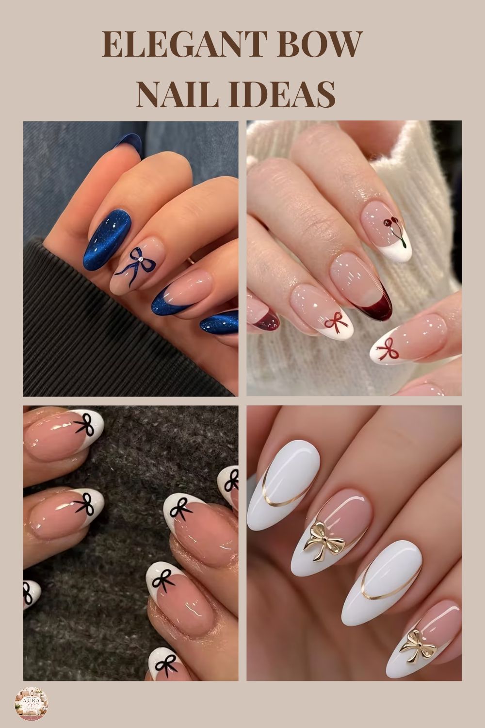 Elegant Bow Nail Ideas
