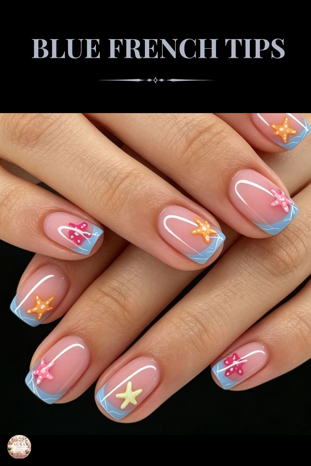 Blue French tips