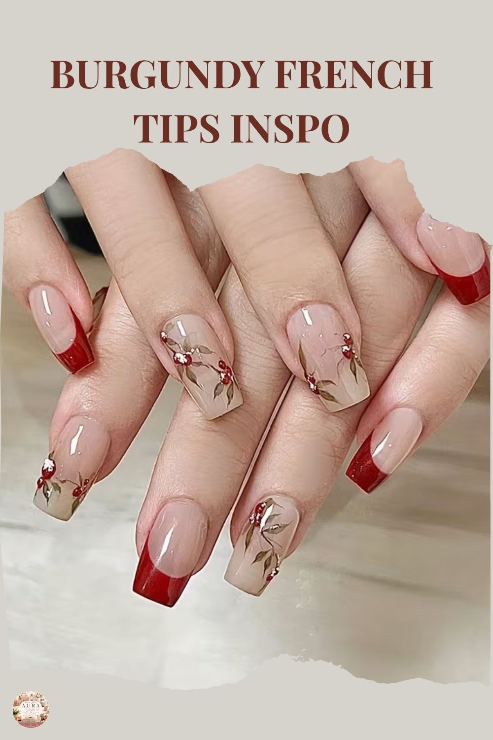 Burgundy French tips