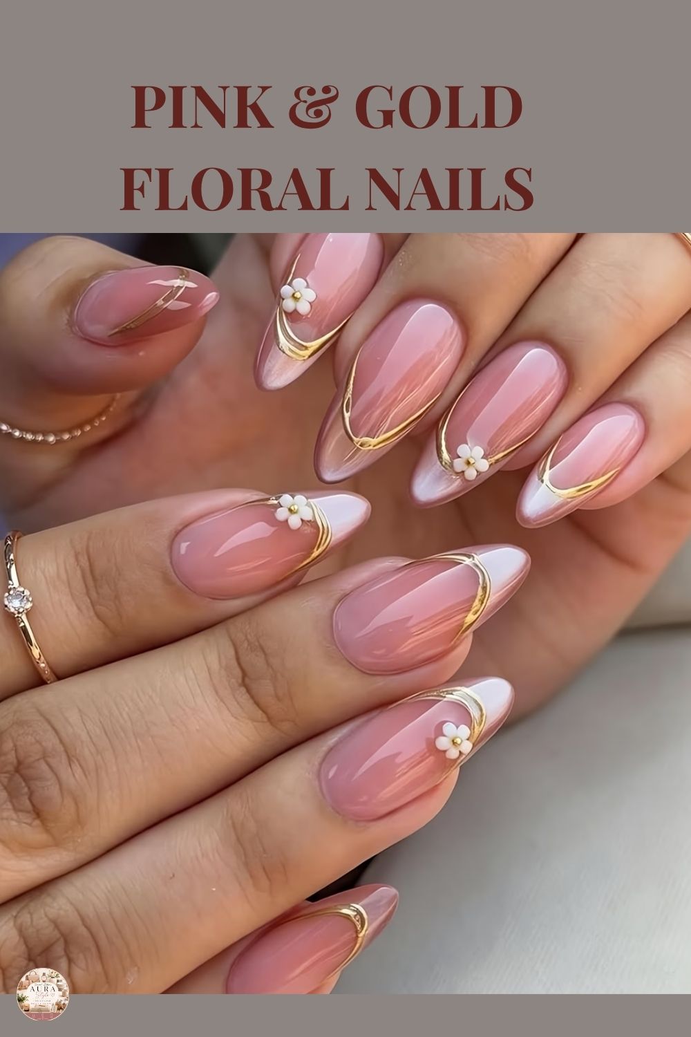 Pink and gold florals