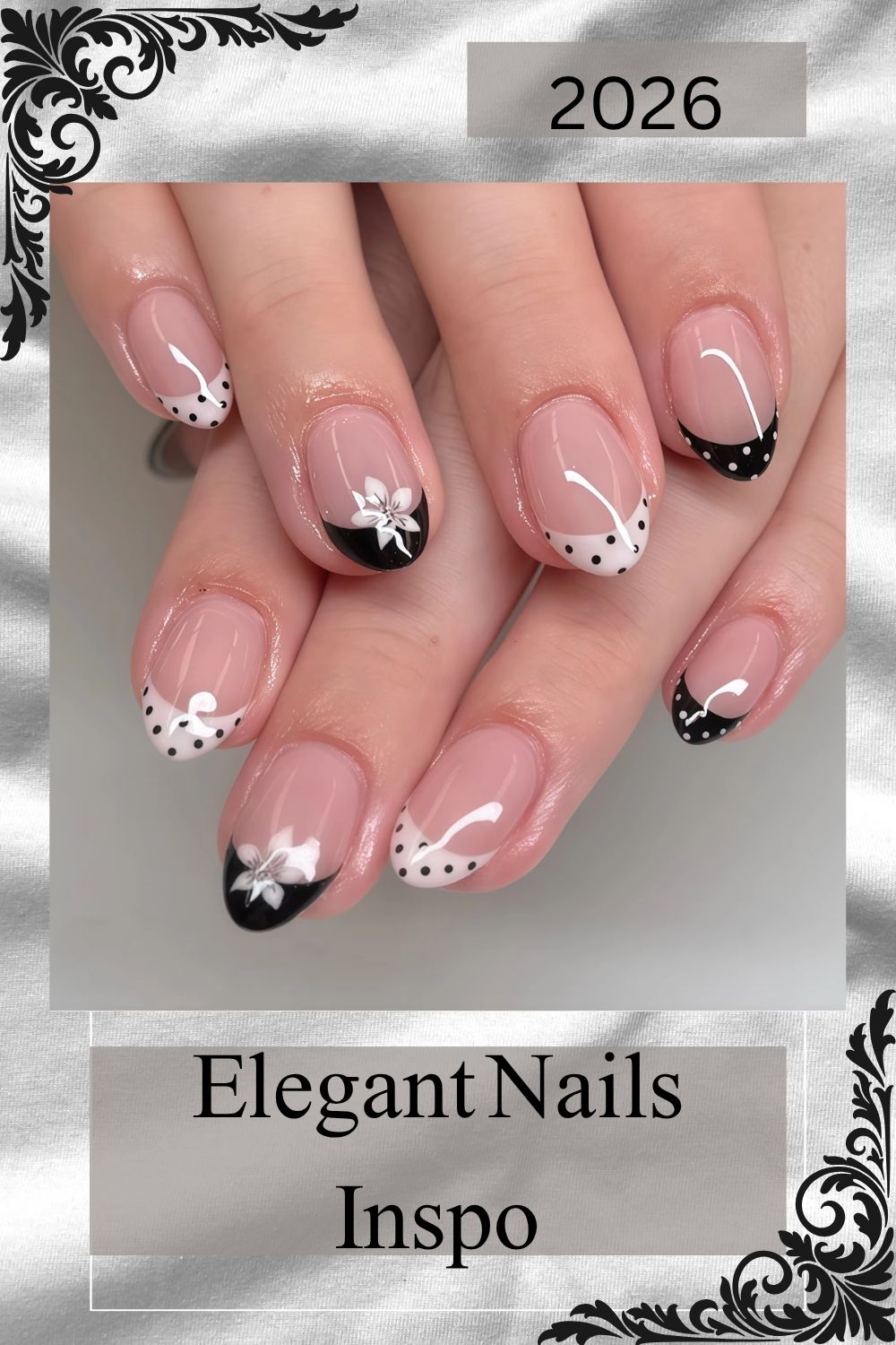 Pink and white minimalist nails