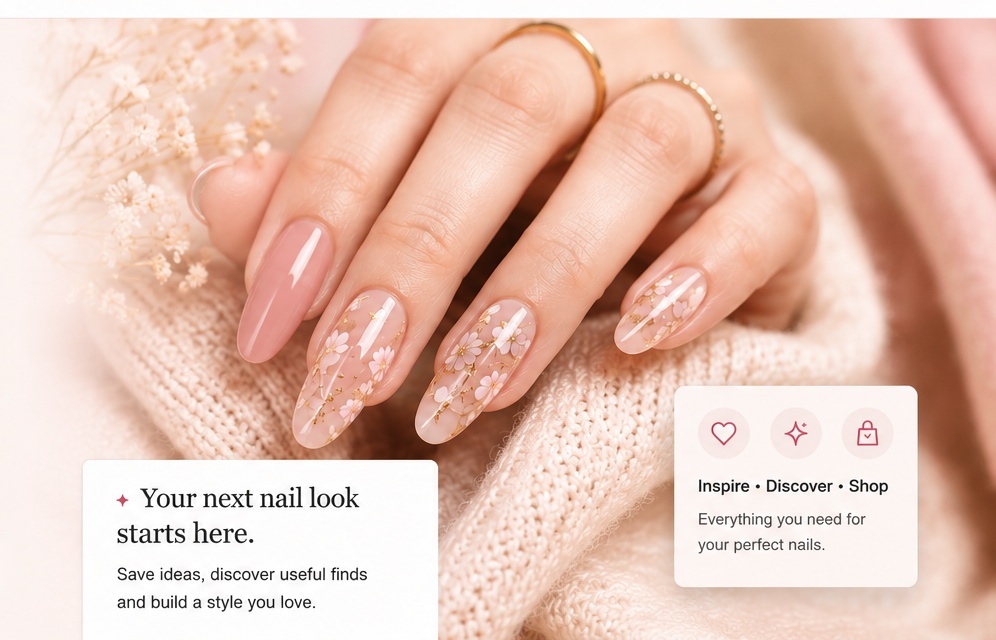 Soft pink floral manicure inspiration